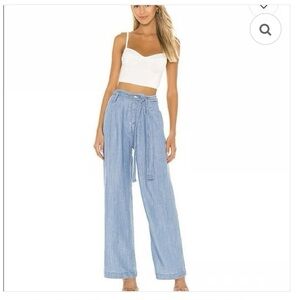 RAILS Jessie Denim Lightweight‎ Wide Leg Pants Blue Size Large Chambray Beach